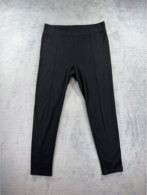 Bar III Womens Black Ponte Knit Leggings Front Seam Pull On Ankle Pants